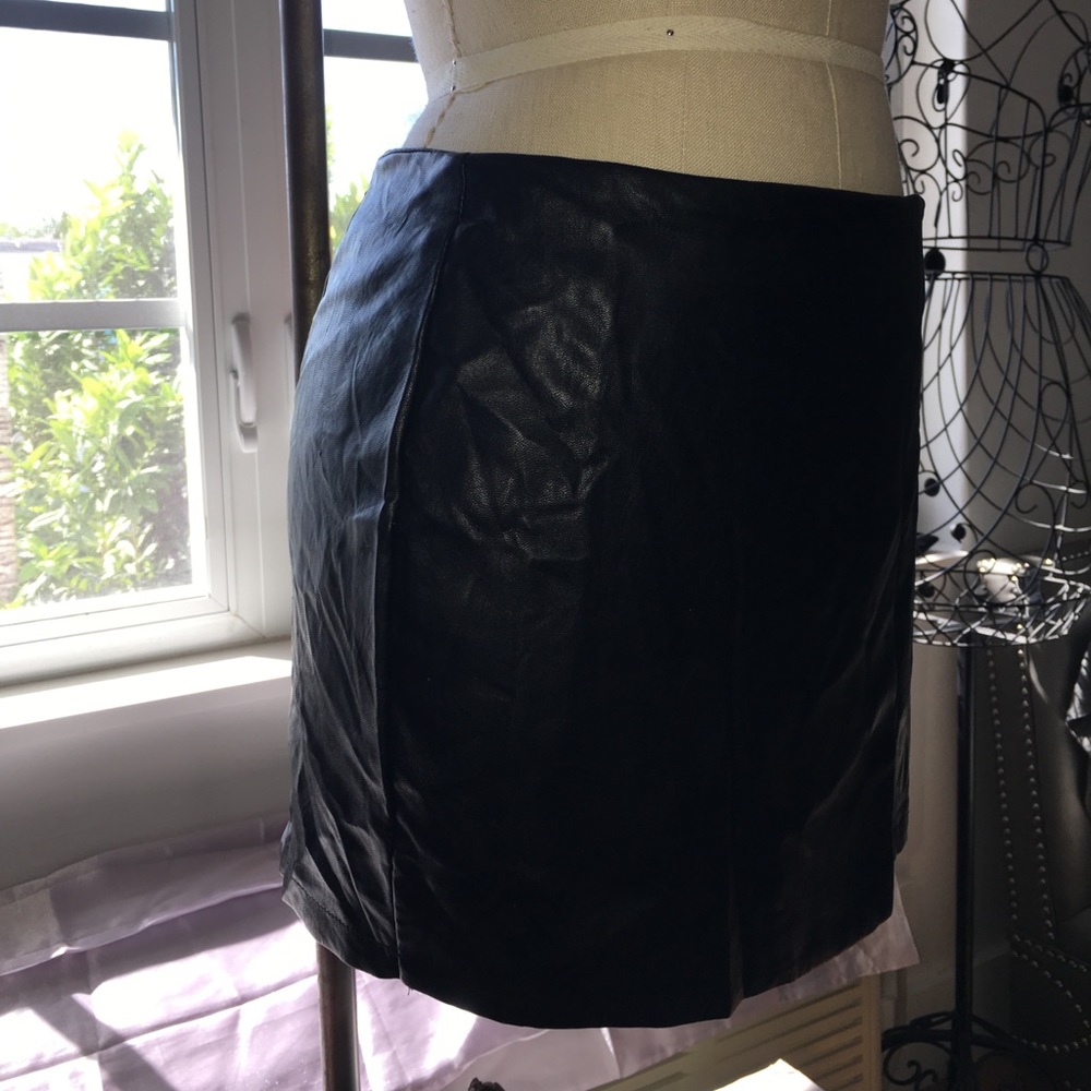 100%Cotton & Faux leathery mini
